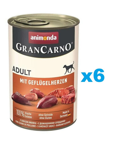 ANIMONDA Gran Carno Adult with Poultry hearts 6 x 400g