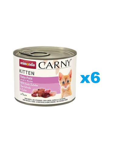ANIMONDA Carny Kitten Baby Paté 6 x 200g