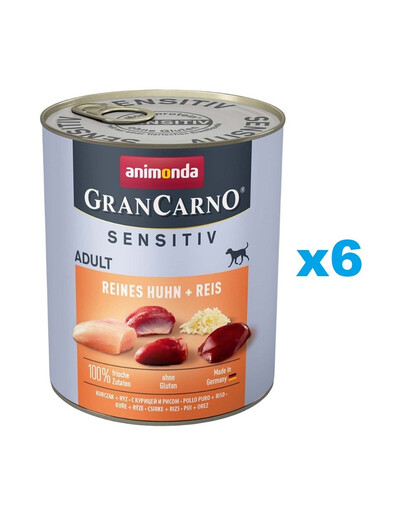 ANIMONDA GranCarno Sensitiv Pure Chicken&Rice 6 x 800g