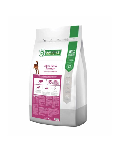 NATURES PROTECTION Mini Extra Salmon Adult Small breed dog 7,5 kg