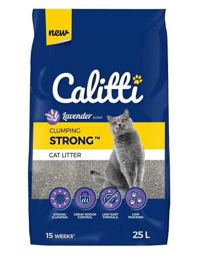 CALITTI Strong Podstielka pre mačky bentonit levanduľová 25 l