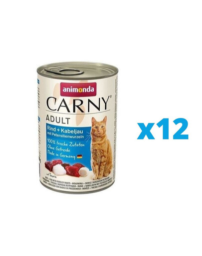 ANIMONDA Carny Hovädzie mäso / Treska s petržlenovou vňaťou 12 x 400 g