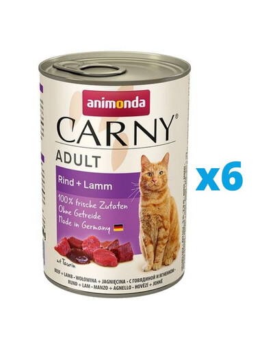 ANIMONDA Carny Adult hovädzie, jahňacie 6 x 400 g