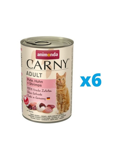 ANIMONDA Karma Carny Adult morčacie, kuracie s krevetami 6 x 400 g