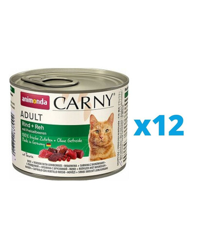 ANIMONDA Carny hovädzie a divina s čučoriedkami 12 x 200 g