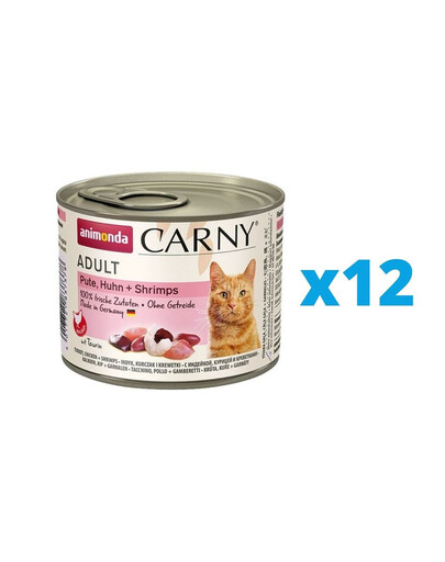 ANIMONDA Carny Adult morčacie, kuracie s krevetami 12 x 200 g