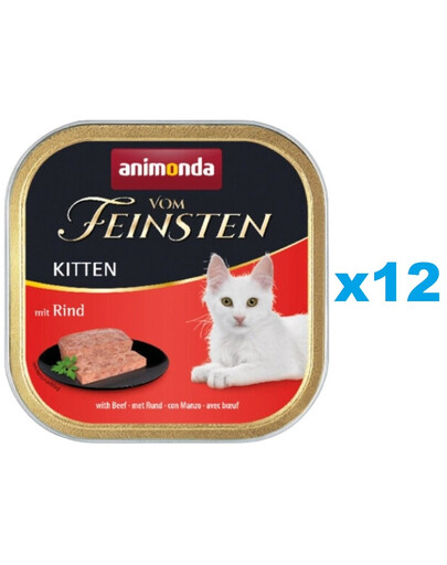 ANIMONDA Paštéta pre mačky vom Feinsten Kitten s hovädzím mäsom 12 x 100g