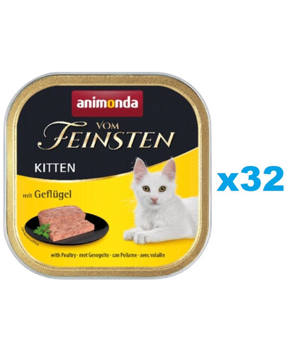 ANIMONDA Paštéta pre mačky vom Feinsten Kitten hydinová  32 x 100g