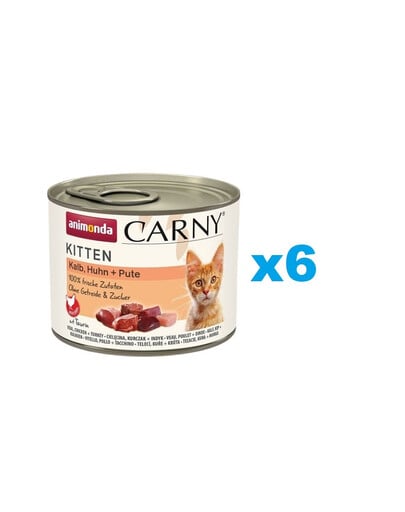 ANIMONDA Carny Kitten Veal&Chicken&Turkey 6 x 200g