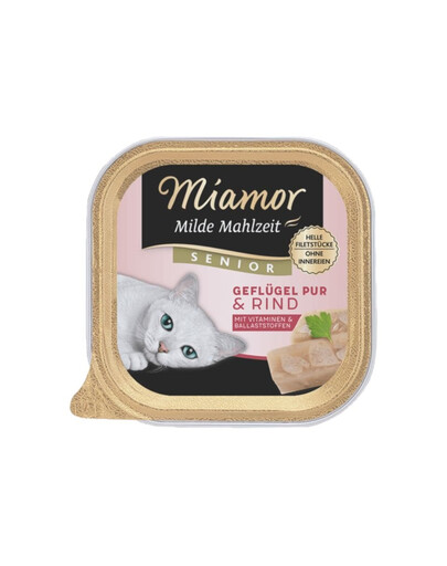 MIAMOR Milde Mahlzeit Senior Poultry Pure & Beef 100g hydina a hovädzie mäso