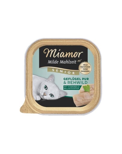 MIAMOR Milde Mahlzeit Senior Poultry Pure&Roe jeleň 100g hydina a zverina