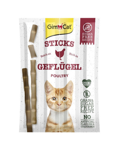 GIMCAT Sticks Poultry 4 ks Tyčinky s hydinou