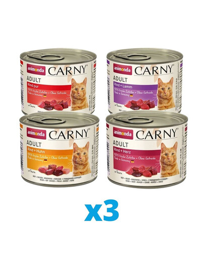 ANIMONDA Carny mix príchutí 12 x 200 g