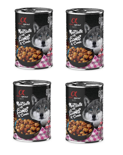 ALPHA SPIRIT Mäsové guľky s jahňacinou a rascou 4x400 g