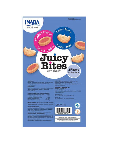 INABA Juicy Bites tuniak a kuracie 33,9 g (3x11,3 g)