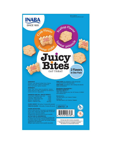 INABA Juicy Bites hrebenatka s krabom 33,9 g (3x11,3 g)