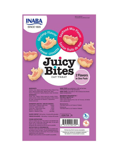 INABA Juicy Bites krevety a  morské plody 33,9 g (3x11,3 g)