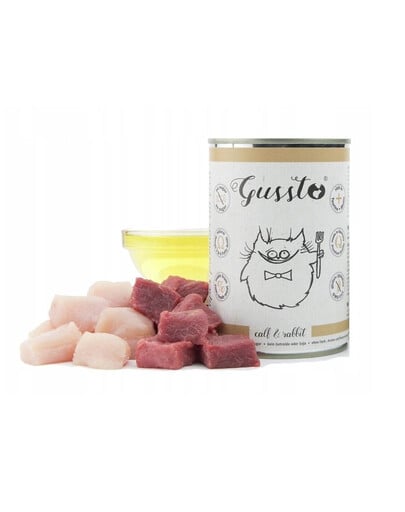 GUSSTO Cat Fresh Calf & Rabbit pre mačky, jahňacie mäso a králik 400 g