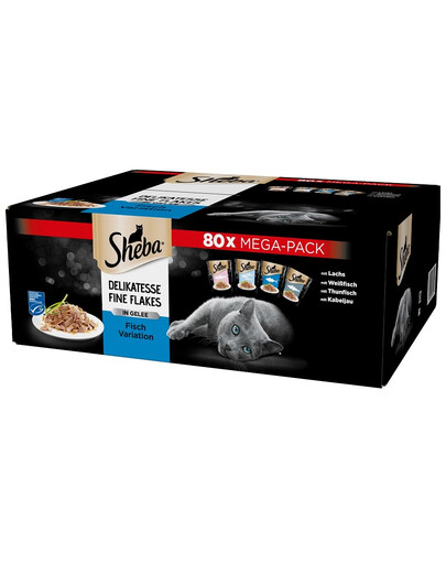 SHEBA Delicacy Príchute rýb v želé 80x85g