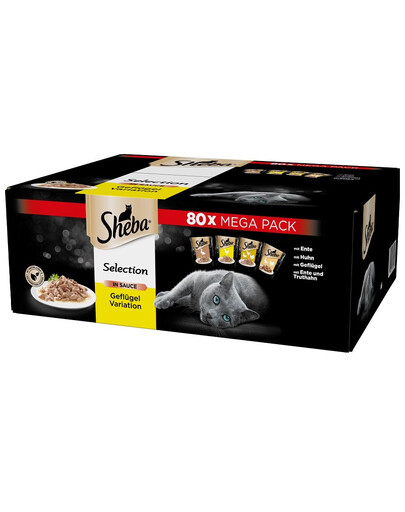 SHEBA Selection in Sauce Kolekcia hydinových príchutí pre mačky 80x85g