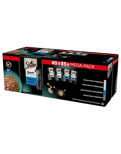 SHEBA Sauce Collection rybacie maškrty v omáčke 40x85 g