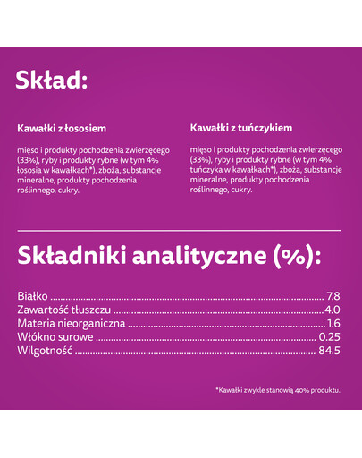 WHISKAS kapsičky pre mačky v želé s lososom, tuniakom 52x85g