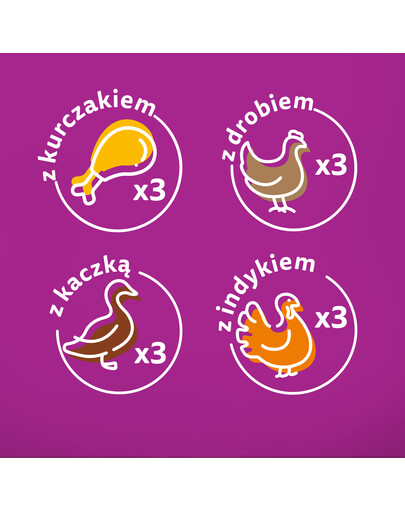 WHISKAS Junior kapsičky pre mačiatka v želé: kuracie, morčacie, hydinové a kačacie mäso 48x85g