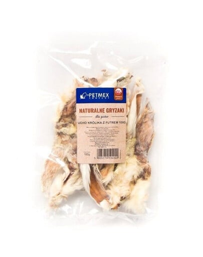 PETMEX Králičie uši s kožušinou 100 g