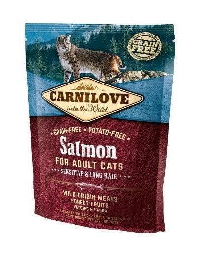 CARNILOVE Cat Grain Free Salmon Adult Sensitive & Long Hair 400g