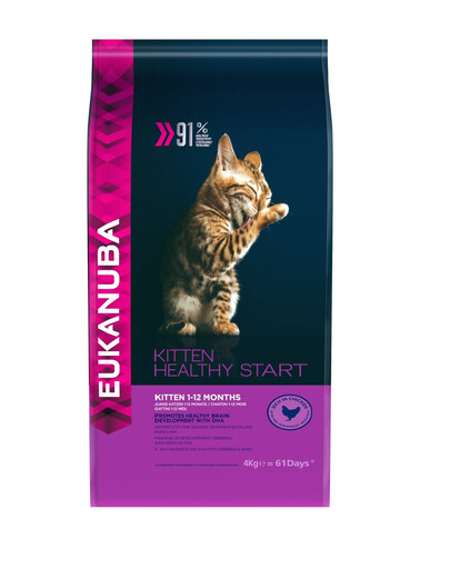 EUKANUBA Cat Kitten All Breeds Healthy Start Chicken & Liver 4 kg