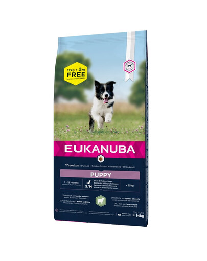 EUKANUBA Dog Puppy Granule pre psov malé a stredné plemeno jahňacina a ryža 14 kg