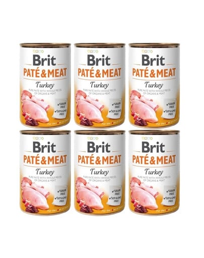 BRIT Pate&Meat turkey 6x400 g