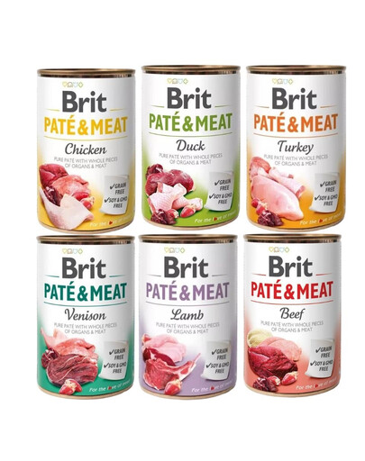 BRIT Pate&Meat Mix príchutí 6x400 g