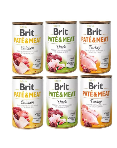 BRIT Pate&Meat Mix príchutí s hydinou 6x400g