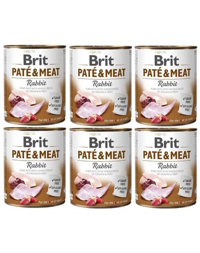 BRIT Pate&Meat Rabbit 6x800 g