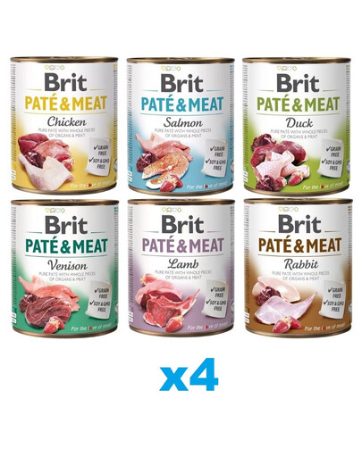 BRIT Pate&Meat Mix príchutí 24x800g