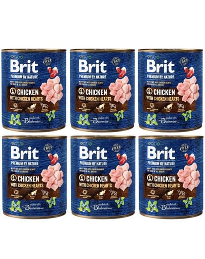 BRIT Premium by Nature Chicken & Hearts 6x800 g