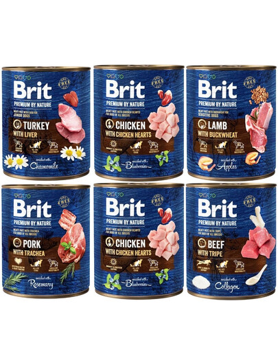 BRIT Premium by Nature Mix príchutí 6x800g