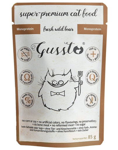 GUSSTO Cat Fresh Wild Boar 85 g Kapsička pre mačky