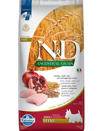N & D Low Grain adult MINI chicken and pomegranate 7 kg
