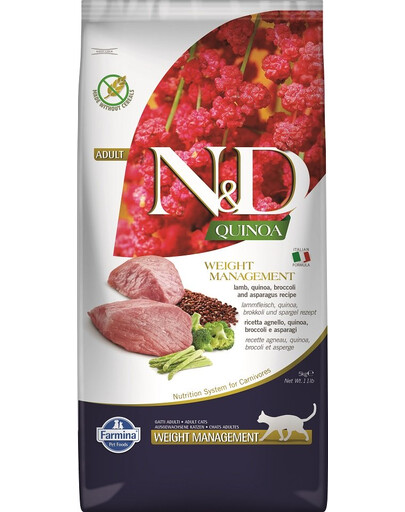 N&D Quinoa CAT Weight Management Lamb & Broccoli 5kg