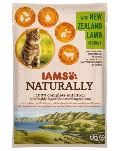 IAMS Naturally Adult Cat with New Zealand Lamb in Gravy 85 g