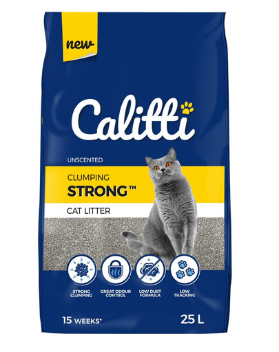 CALITTI Strong Unscented Podstielka pre mačky z bentonitu bez zápachu 25 l