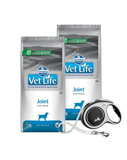 FARMINA Vet Life Dog Joint 2 x 12 kg + FLEXI New Comfort L Tape 8 m ZADARMO