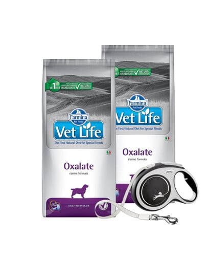 FARMINA Vet Life Dog Oxalate 2 x 12 kg + FLEXI New Comfort L Tape 8 m ZADARMO
