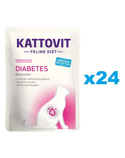 KATTOVIT Feline Diet Diabetes s lososom 24 x 85 g