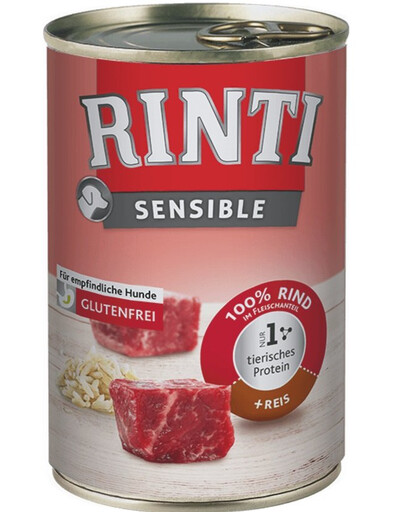 RINTI Sensible Hovädzie s ryžou 6x400 g + Sensible Jahňacie mäso s ryžou 6x400 g