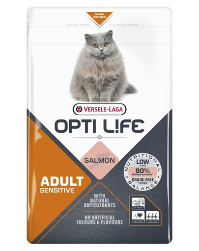 VERSELE-LAGA Opti Life Cat Adult Sensitive Salmon 1 kg pre citlivé dospelé mačky