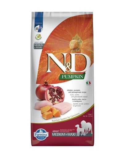 N&D Pumpkin Chicken & Pomegranate Adult Medium & Maxi 12 kg