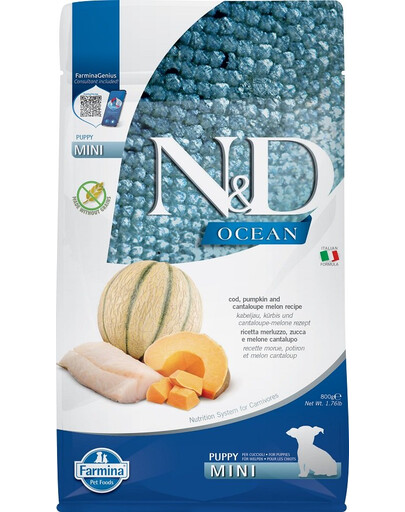 N&D Ocean Dog Puppy Mini cod, pumpkin & cantaloupe melon 800 g pre šteňatá a gravidné sučky